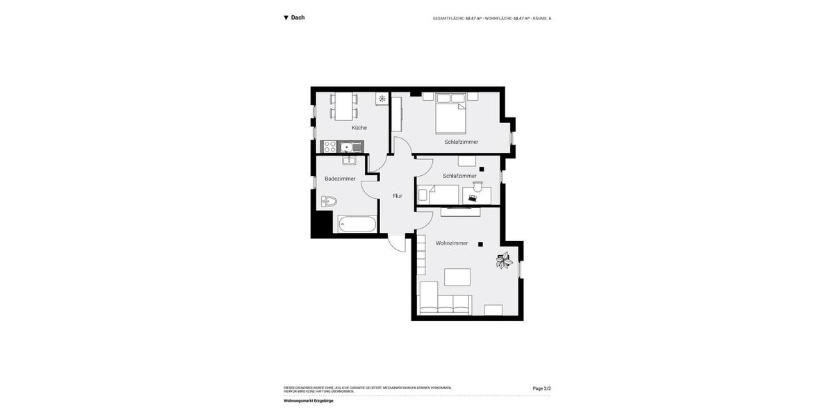 Dachgeschoßwohnung Annaberg-Buchholz Buchholz - 3 Zimmer, 55 m&sup2;, 320&euro; | Angebot:26424153