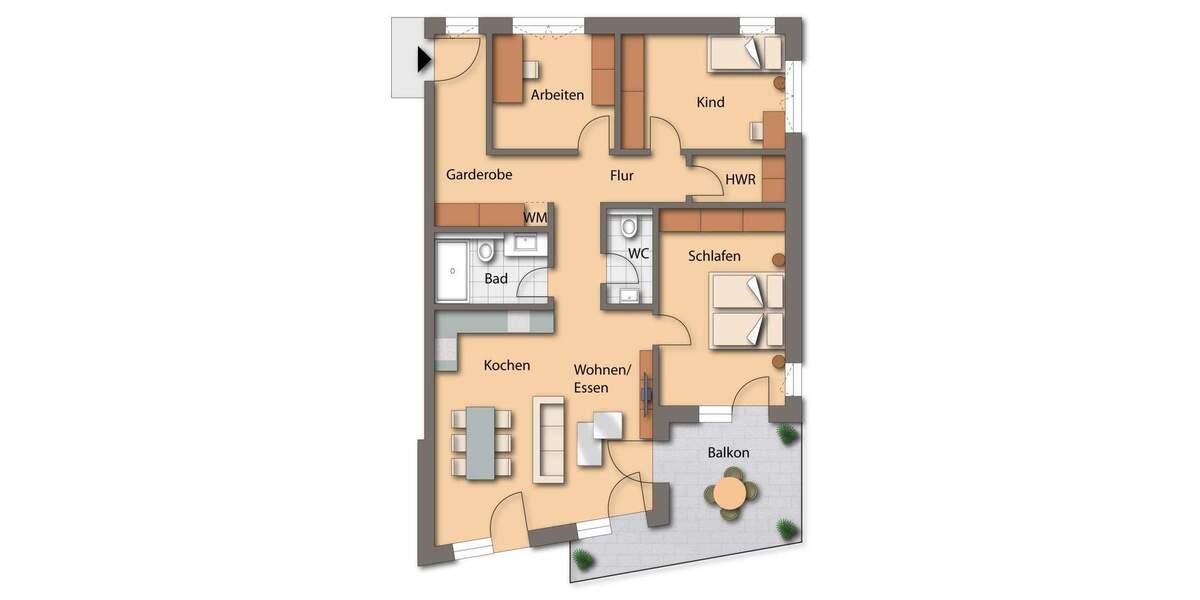 Etagenwohnung Seubersdorf - 4 Zimmer, 111 m&sup2;, 1.175&euro; | Angebot:24530574