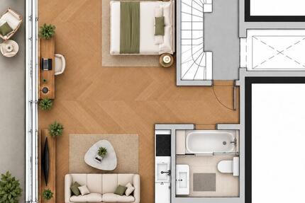 Wohnung Düsseldorf Stadtbezirk 2 - 1 Zimmer, 33 m&sup2;, 799&euro; | Angebot:27608001