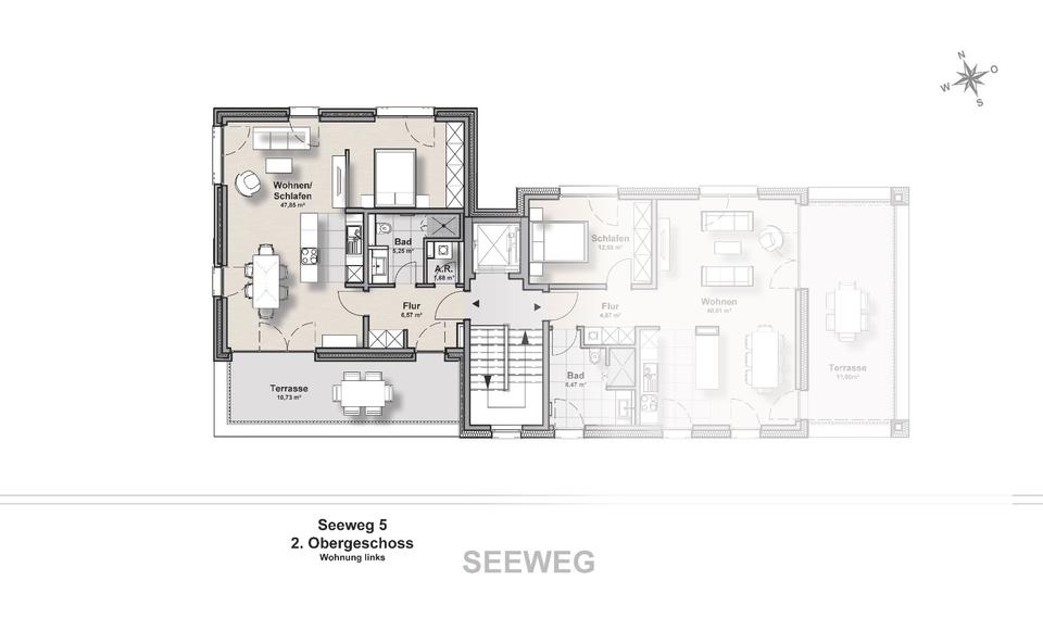 Dachgeschoßwohnung Ibbenbüren - 2 Zimmer, 72 m&sup2;, 1.160&euro; | Angebot:23634954
