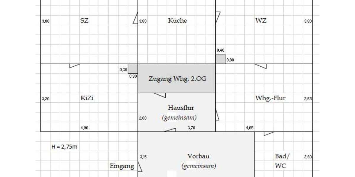Etagenwohnung Arnstein - 3 Zimmer, 90 m&sup2;, 405&euro; | Angebot:19444255