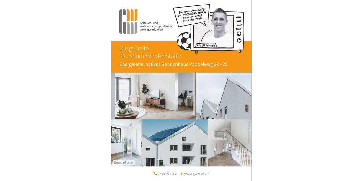 Etagenwohnung Wernigerode - 2 Zimmer, 57 m&sup2;, 888&euro; | Angebot:26748964