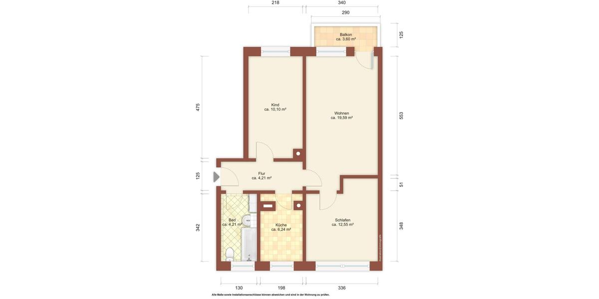 Etagenwohnung Löbau - 3 Zimmer, 59 m&sup2;, 329&euro; | Angebot:24677157