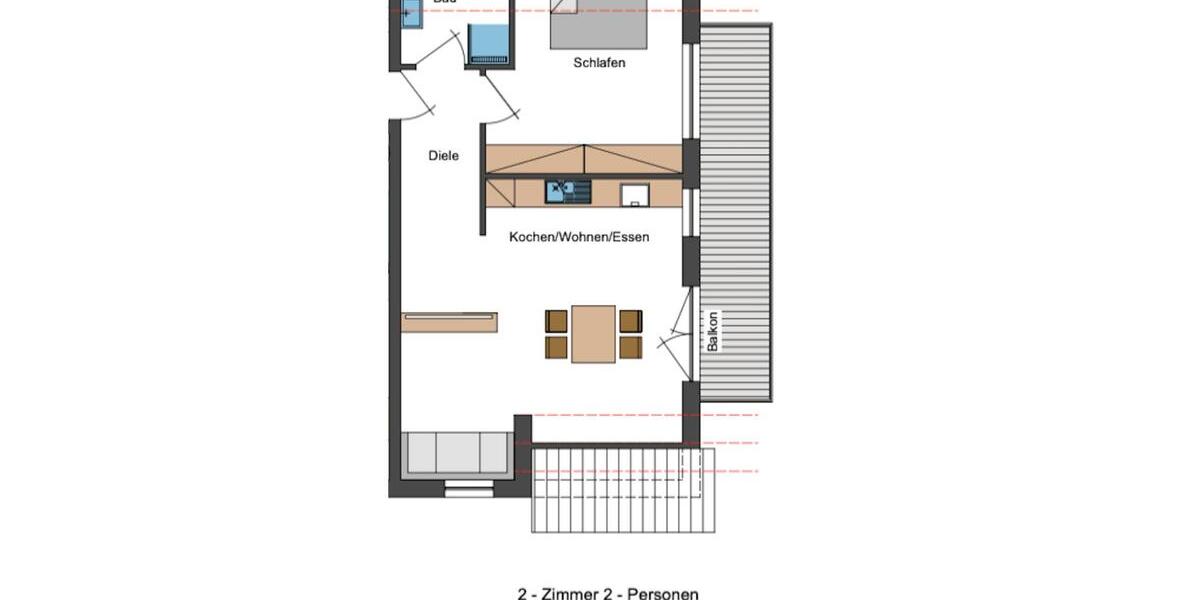 Dachgeschoßwohnung Grafenhausen - 2 Zimmer, 58 m&sup2;, 613&euro; | Angebot:25327876