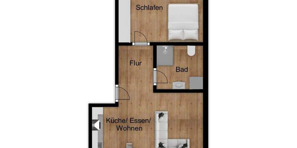 Etagenwohnung Bayern - Donauwörth Zirgesheim - 2 Zimmer, 47 m&sup2;, 580&euro; | Angebot:25879621