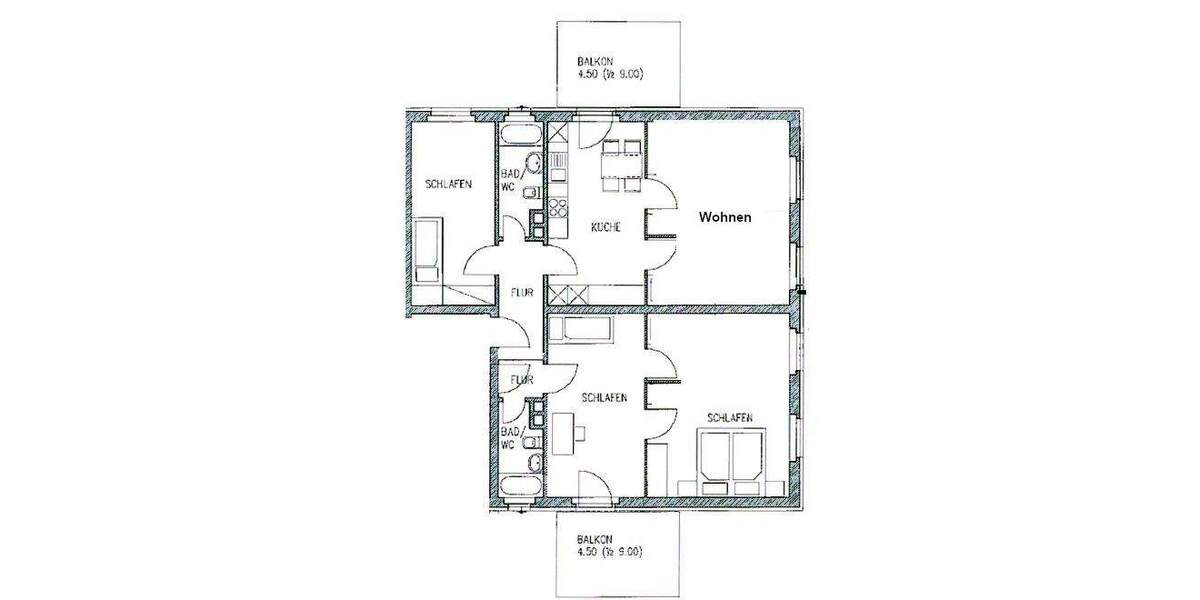Etagenwohnung Singen (Hohentwiel) Singen - 4 Zimmer, 111 m&sup2;, 1.260&euro; | Angebot:25677101