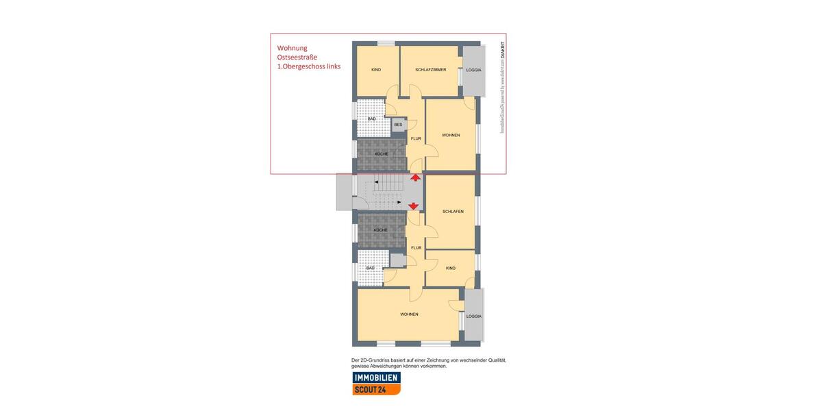 Etagenwohnung Kappeln - 3 Zimmer, 67 m&sup2;, 534&euro; | Angebot:26291918