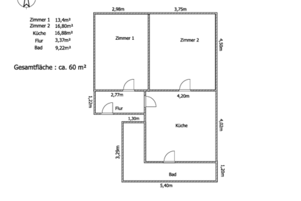 Wohnung zum Mieten in Bischofsheim 750 € 55 m²