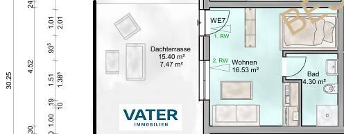 1-Zimmer-Wohnung in ruhiger Lage zu vermieten!
