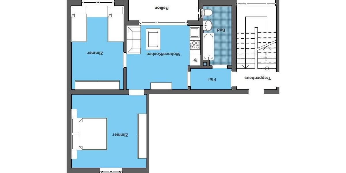 Etagenwohnung Wassertrüdingen - 3 Zimmer, 54 m&sup2;, 435&euro; | Angebot:26111004