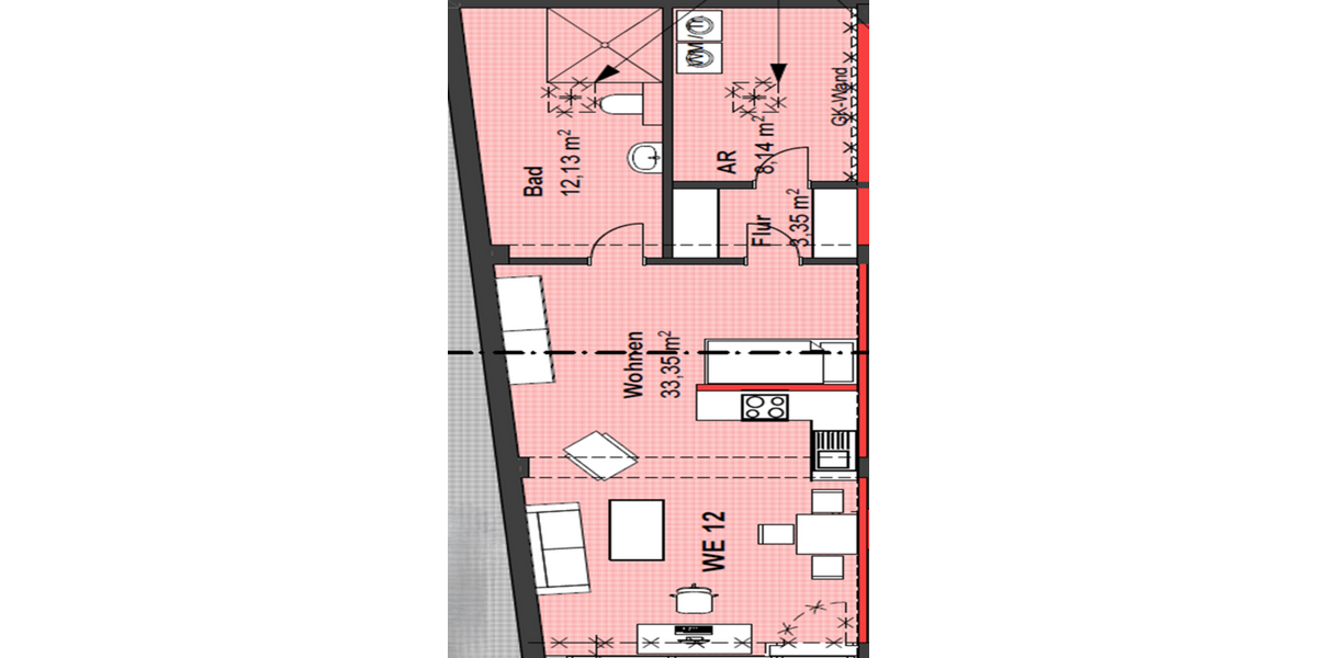 Wohnung zum Mieten in Leverkusen (Wiesdorf) 570 € 57 m² 1 zimmer