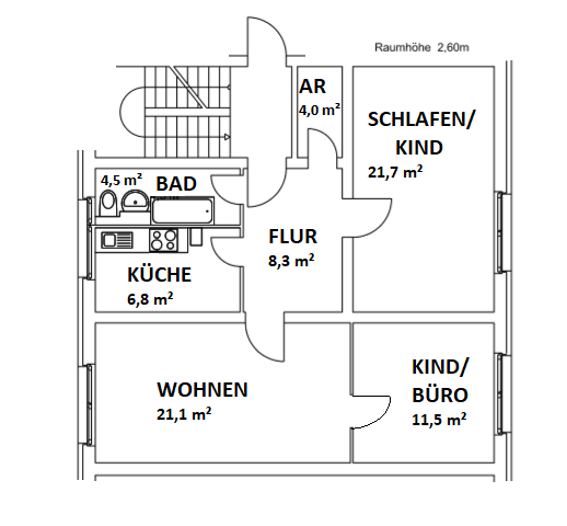 Etagenwohnung Kamenz - 3 Zimmer, 74 m&sup2;, 444&euro; | Angebot:25851777