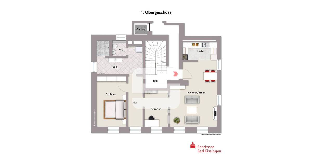 Etagenwohnung Bad Kissingen - 2 Zimmer, 80 m&sup2;, 720&euro; | Angebot:25909353