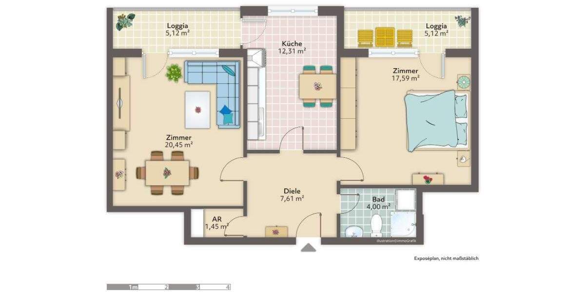 Etagenwohnung Bremerhaven Geestemünde - 2 Zimmer, 66 m&sup2;, 485&euro; | Angebot:24739714