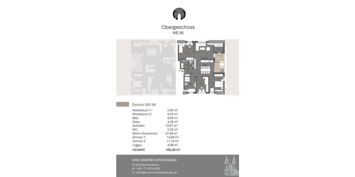 Erdgeschoßwohnung Münster Mitte-Süd - 3 Zimmer, 82 m&sup2;, 2.295&euro; | Angebot:24872640