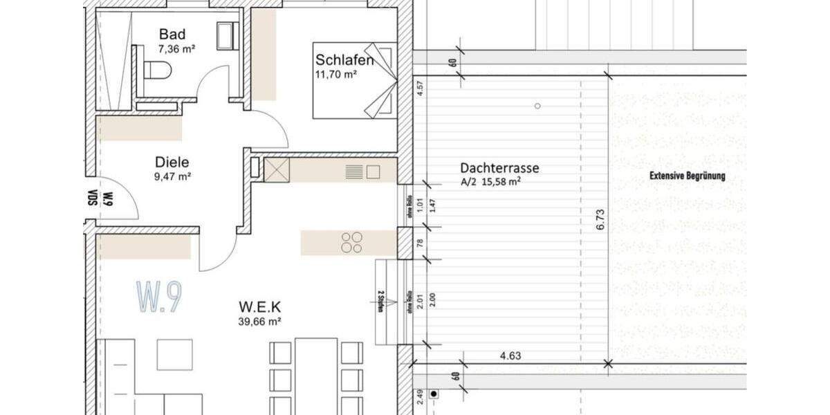 Erdgeschoßwohnung Petershausen - 2 Zimmer, 80 m&sup2;, 1.790&euro; | Angebot:26546227