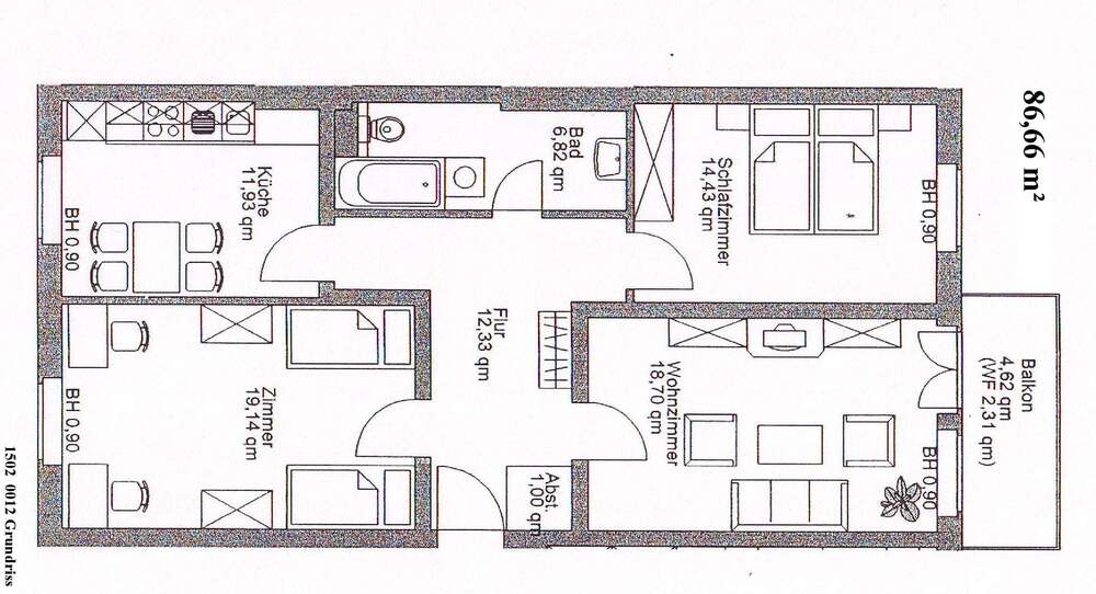 Etagenwohnung Zossen Wünsdorf - 3 Zimmer, 87 m&sup2;, 780&euro; | Angebot:26683400