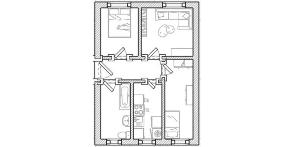 Etagenwohnung Templin - 3 Zimmer, 58 m&sup2;, 395&euro; | Angebot:25649867