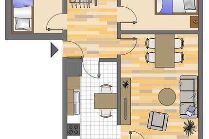 Wohnung Düsseldorf Stadtbezirk 9 - 3 Zimmer, 65 m&sup2;, 779&euro; | Angebot:25179778