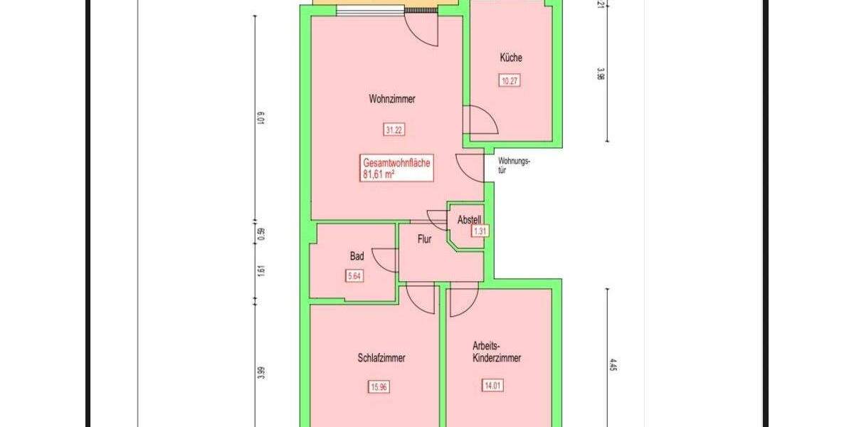 Etagenwohnung Mannheim Lindenhof - 3 Zimmer, 81 m&sup2;, 1.200&euro; | Angebot:25705001