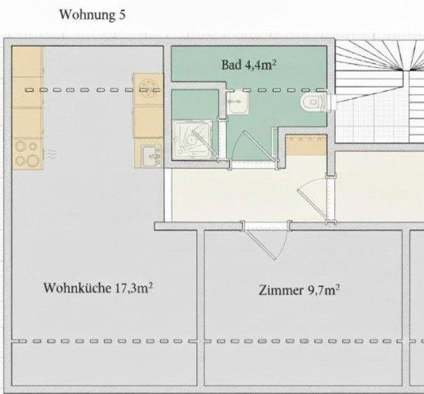 Dachgeschoßwohnung Celle Neustadt/Heese - 2 Zimmer, 38 m&sup2;, 650&euro; | Angebot:26048299