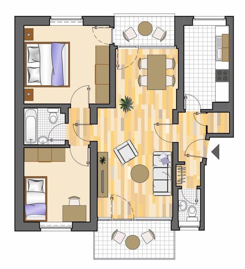 Tolle Bäder, Dusche und Balkon zimmer