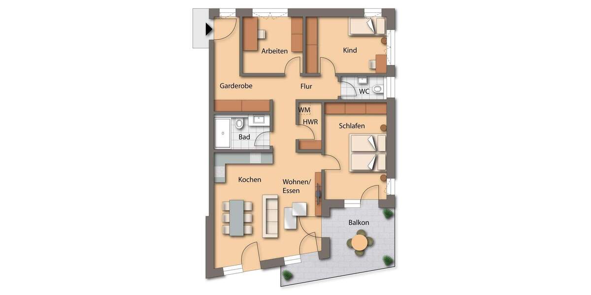 Etagenwohnung Seubersdorf - 4 Zimmer, 111 m&sup2;, 1.175&euro; | Angebot:25683134