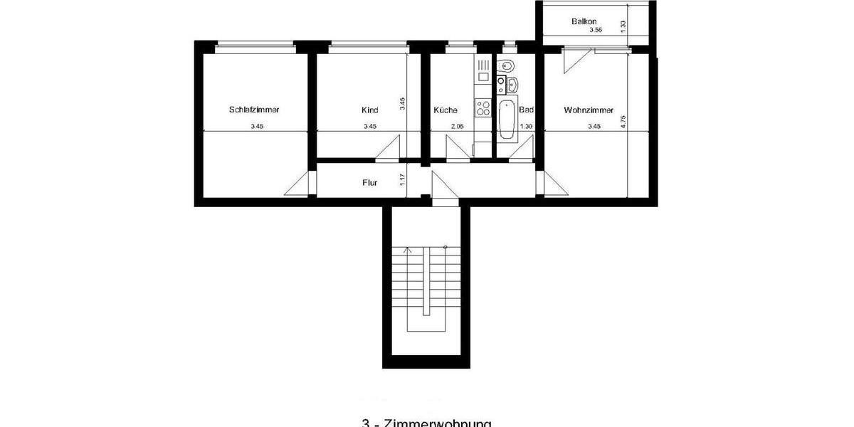 Etagenwohnung Mölln - 2 Zimmer, 52 m&sup2;, 317&euro; | Angebot:24577317