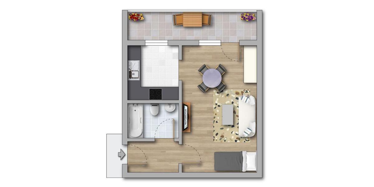 Etagenwohnung Magdeburg Großer Silberberg - 1 Zimmer, 34 m&sup2;, 234&euro; | Angebot:26264154