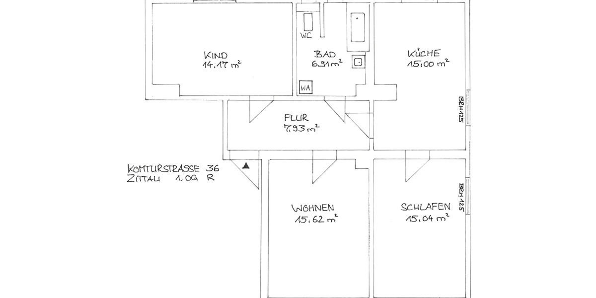 Etagenwohnung Zittau - 3 Zimmer, 73 m&sup2;, 430&euro; | Angebot:26661293