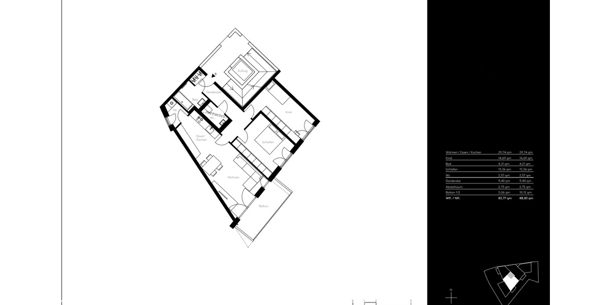 Etagenwohnung Wolfratshausen - 3 Zimmer, 84 m&sup2;, 1.450&euro; | Angebot:25945364