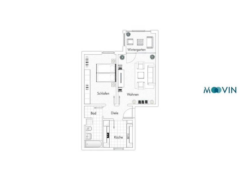 Gemütliche 2-Zi.-Wohnung mit Wintergarten