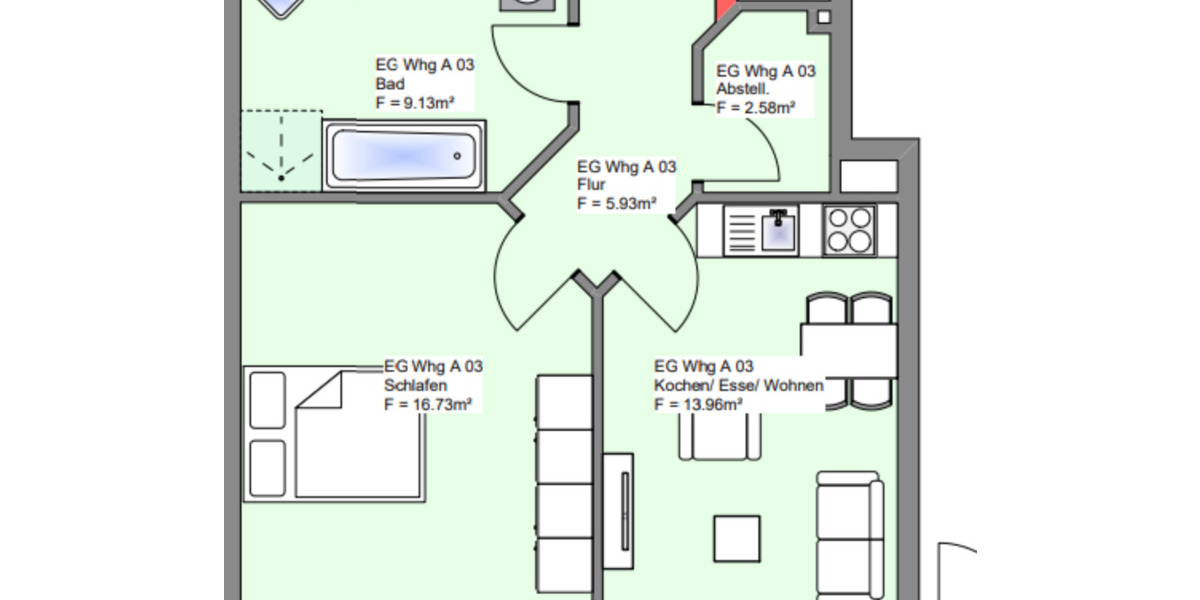 Erdgeschoßwohnung Papenburg - 1 Zimmer, 50 m&sup2;, 550&euro; | Angebot:25871246