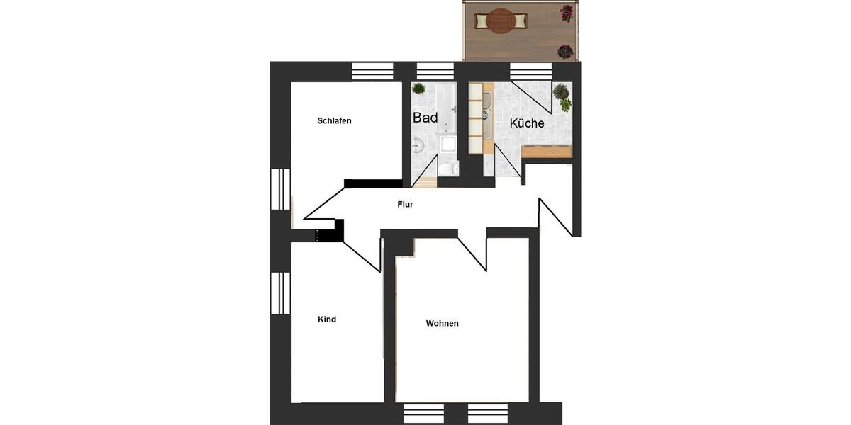Etagenwohnung Bennewitz - 3 Zimmer, 69 m&sup2;, 499&euro; | Angebot:26364571