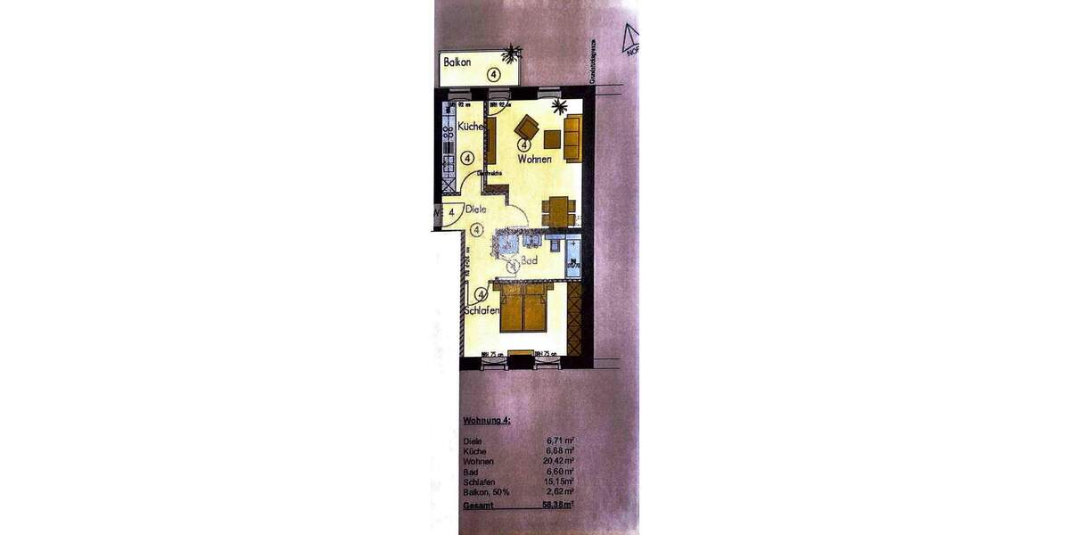 Etagenwohnung Chemnitz Sonnenberg - 2 Zimmer, 58 m&sup2;, 380&euro; | Angebot:26037490