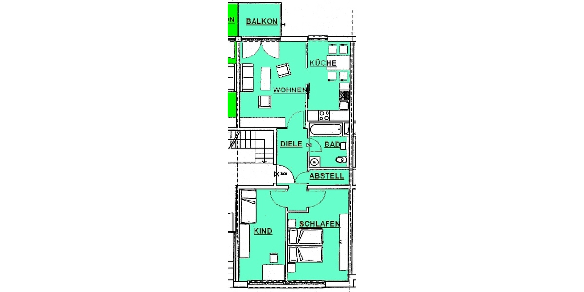 Kleine Familien aufgepasst - Etagenwohnung Gotha Waltershäuser Str - WE 3.2. | Angebot:27400684