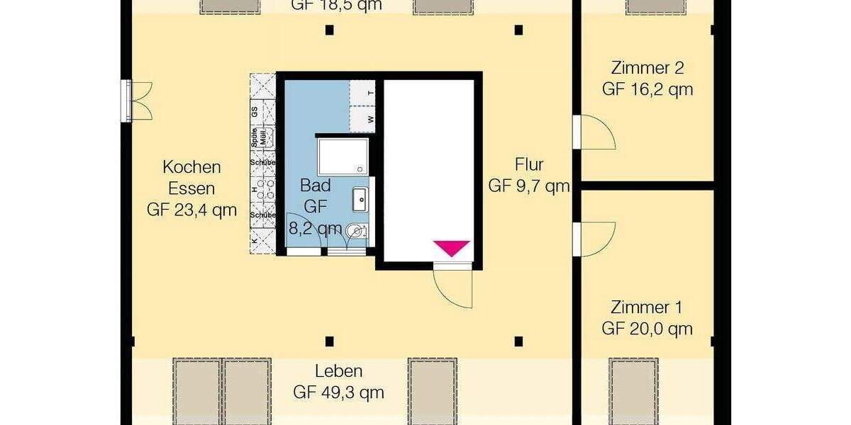 Etagenwohnung Wolfsburg Ehmen - 3 Zimmer, 111 m&sup2;, 1.387&euro; | Angebot:25716279