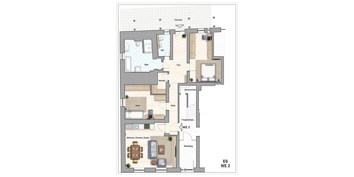 Erdgeschoßwohnung Nürnberg Katzwang - 3 Zimmer, 105 m&sup2;, 1.590&euro; | Angebot:25512900