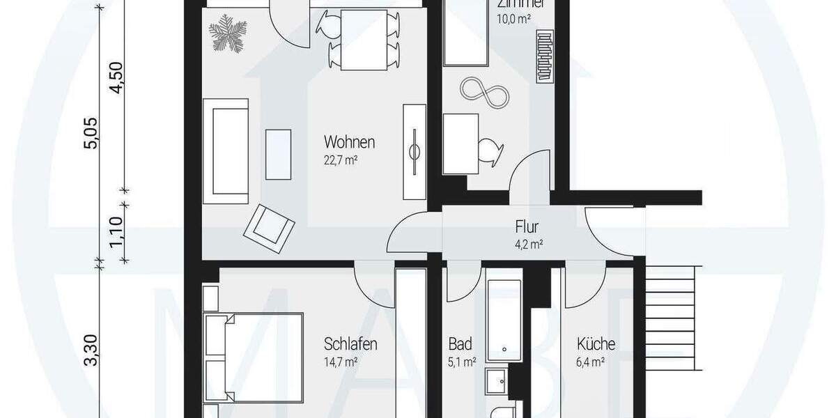 Etagenwohnung Görlitz Hagenwerder - 3 Zimmer, 65 m&sup2;, 433&euro; | Angebot:26155664