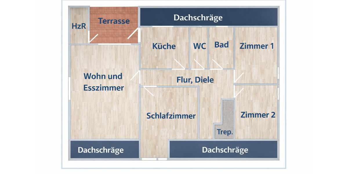 Dachgeschoßwohnung Dieblich - 4 Zimmer, 120 m&sup2;, 890&euro; | Angebot:25942877