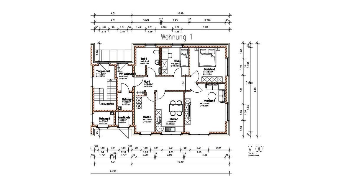 Erdgeschoßwohnung Uplengen - 3 Zimmer, 89 m&sup2;, 795&euro; | Angebot:25988176