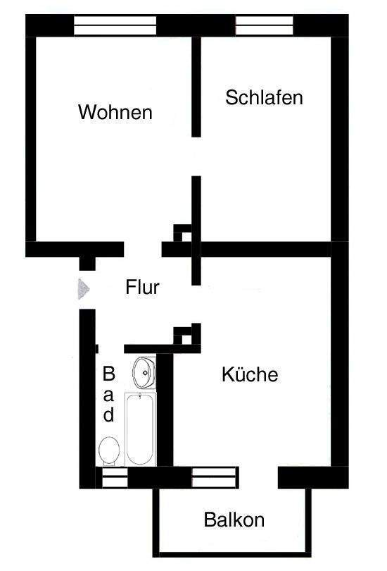 Striesen! - Wunderschöne 2-Zimmer-Wohnung mit Wohnküche und Balkon! -reserviert- 2 zimmer