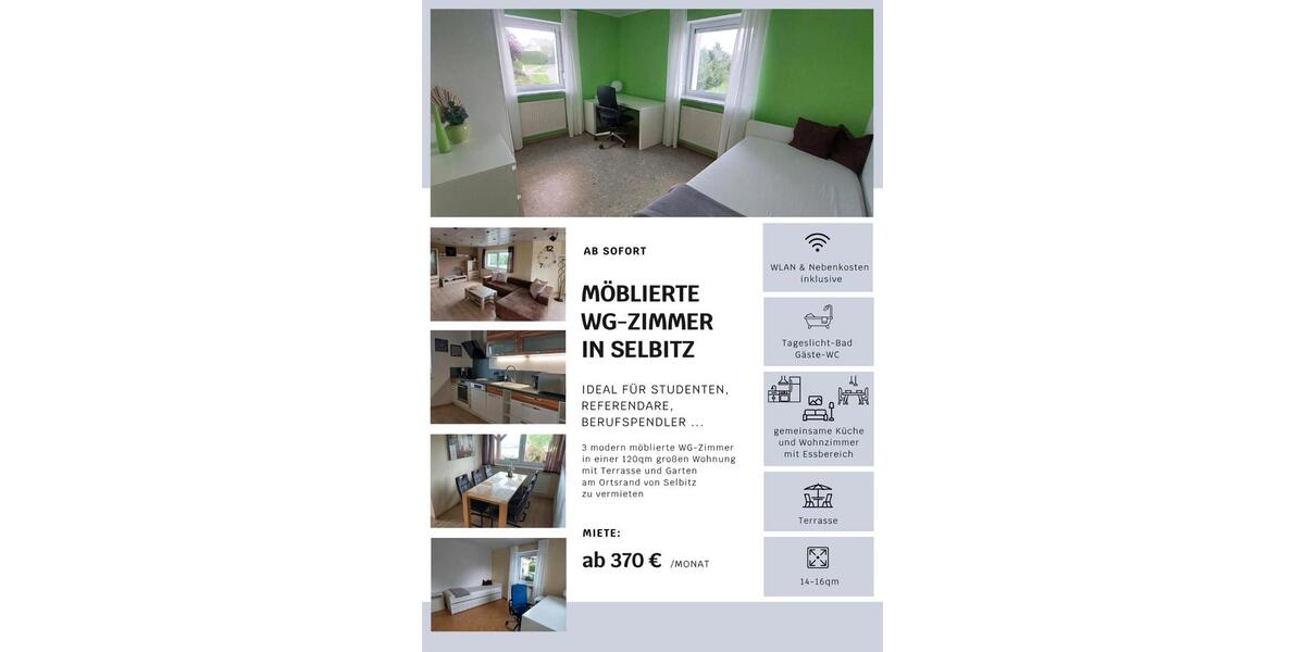 Zimmer in 3er WG, vollmöbliert zimmer