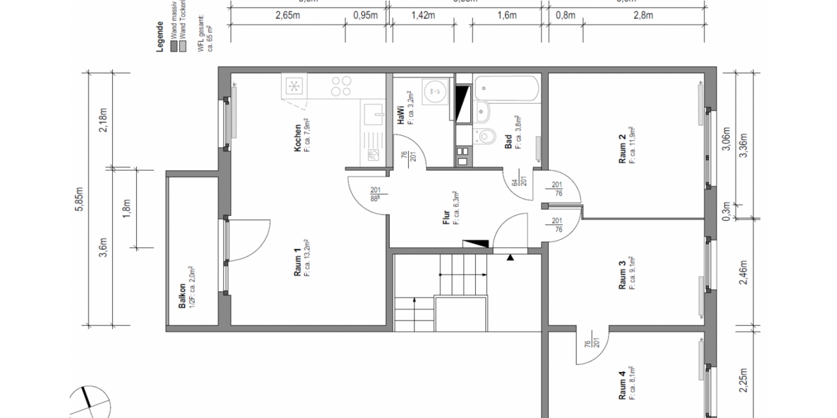 Wohnung zum Mieten in Magdeburg 434,41 € 65.82 m² 4 zimmer