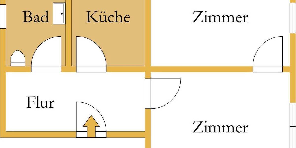Etagenwohnung Bitterfeld-Wolfen Wolfen - 2 Zimmer, 42 m&sup2;, 270&euro; | Angebot:26656877