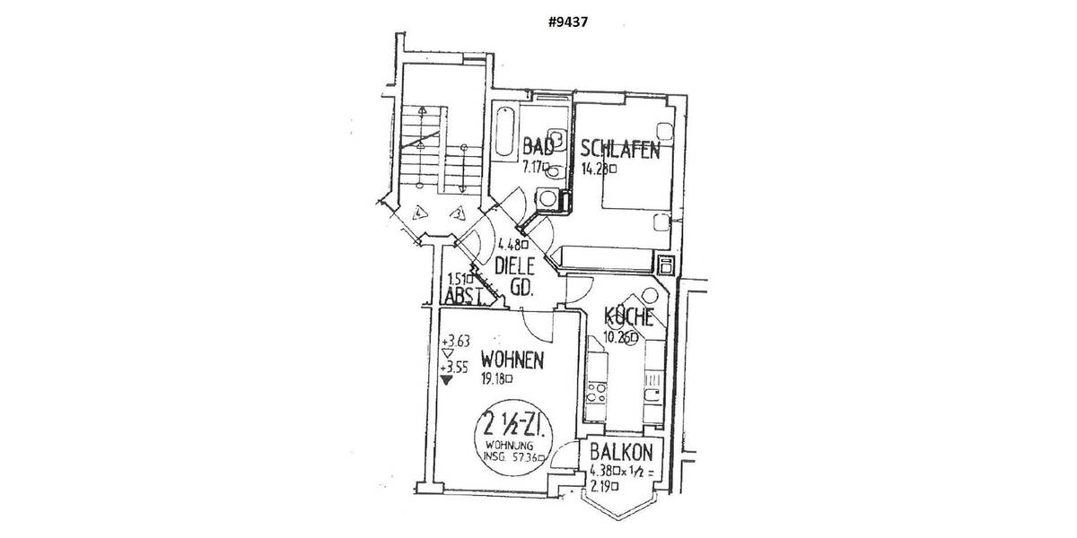 Etagenwohnung Coburg Scheuerfeld - 2 Zimmer, 57 m&sup2;, 485&euro; | Angebot:26731221