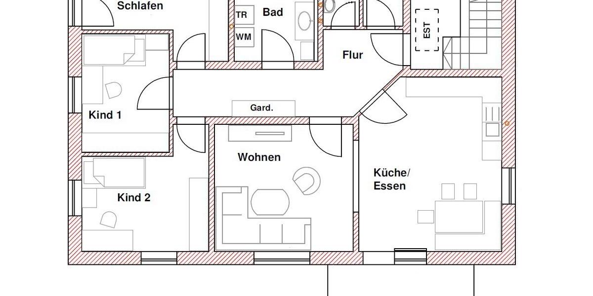 Etagenwohnung Schmidgaden - 5 Zimmer, 110 m&sup2;, 1.250&euro; | Angebot:24953914