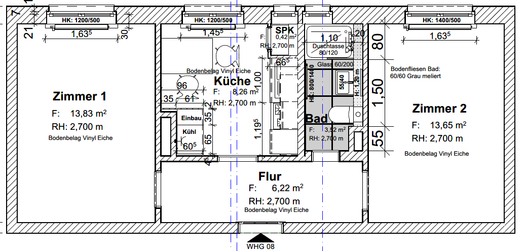 Etagenwohnung Hannover Ricklingen - 2 Zimmer, 46 m&sup2;, 600&euro; | Angebot:26155549