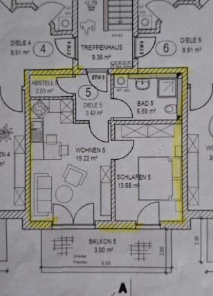 Etagenwohnung Roding - 2 Zimmer, 48 m&sup2;, 520&euro; | Angebot:25720596