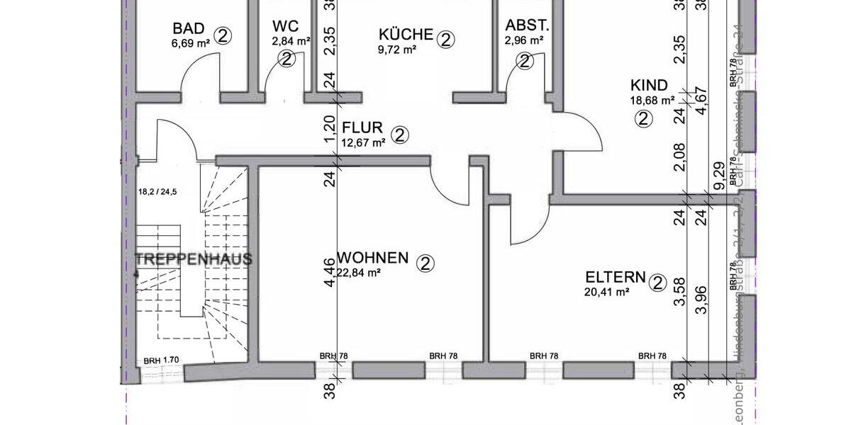 Etagenwohnung Leonberg - 4 Zimmer, 75 m&sup2;, 1.200&euro; | Angebot:26496497